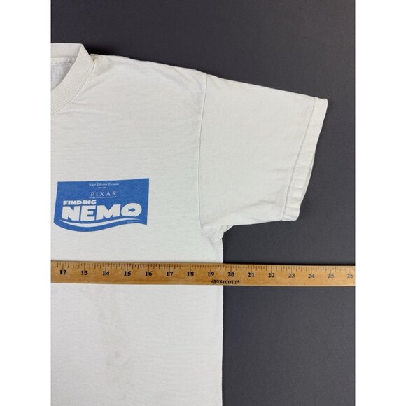 Vintage Y2K Walt Disney Pixar Finding Nemo Movie Promo White Rare Shirt Youth XL - Picture 9 of 10